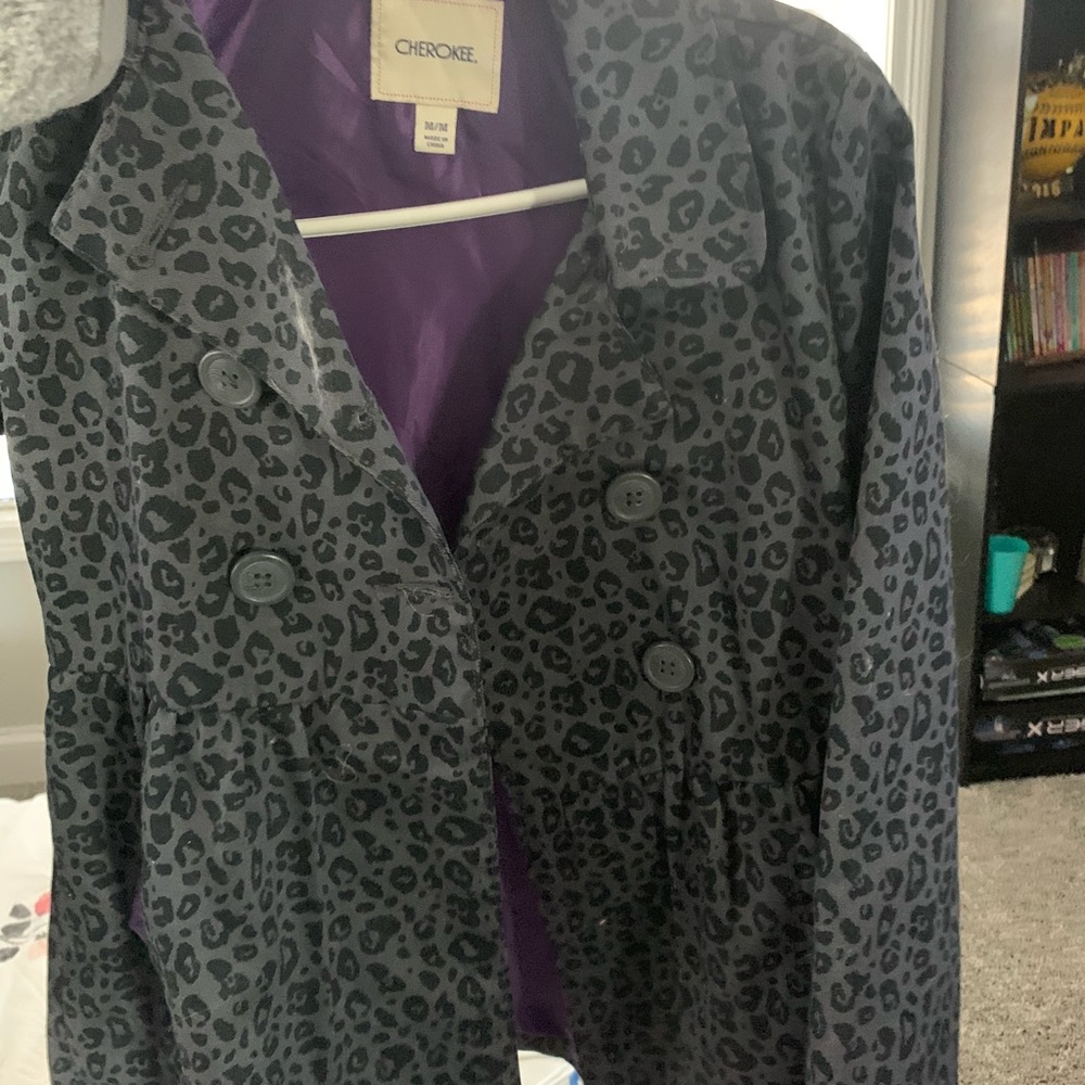 Girls trench leopard jacket never worn